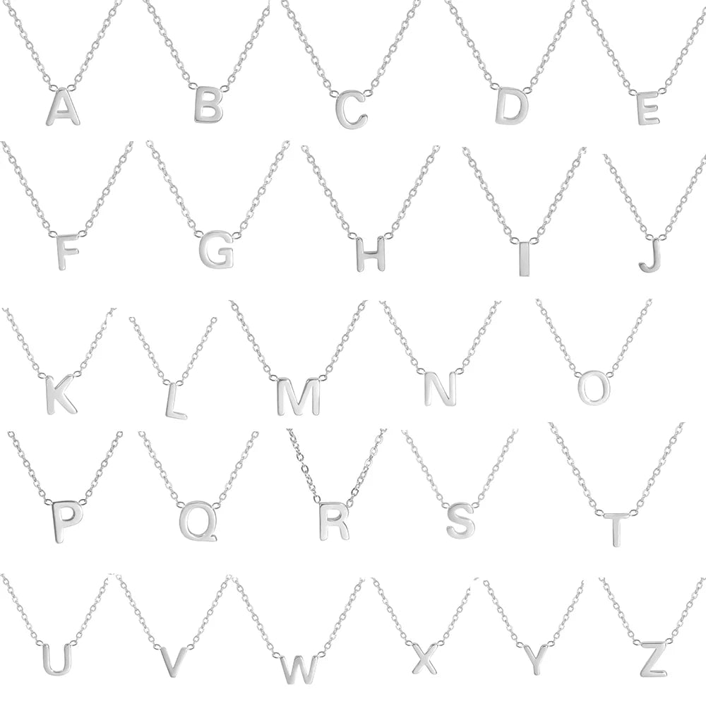 Cazador Minimalist Initial AZ Letter Necklace for Women Alphabet Stainless Steel Choker Chains Jewelry Birthday Gift Wholesale